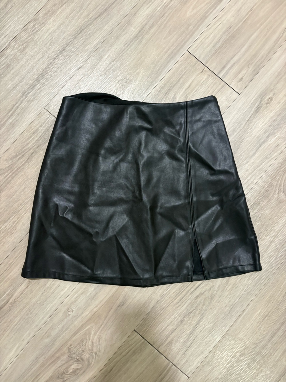 Hollister Black Faux Leather Mini Skirt